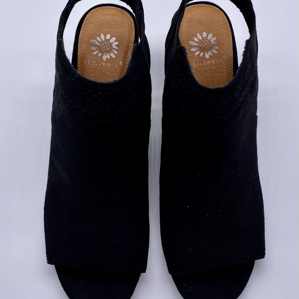 Women's Suede Booties Peep Toe (EUC)